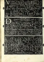 An illustration from Lo presente libro insegna la vera arte delo excelle[n]te scriuere de diuerse varie sorti de litere : lequali se fano p[e]r geometrica ragione & con la presente opera ognuno le potra imparare impochi giorni p[er] lo amaistramento, ragione, & essempli, come qui seguente vederai (1539)