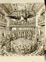 An illustration from L'orologio del piacere : che mostra l'ore del dilettevole soggiorno havto dall'altezza serenissima d. Ernesto Avgvsto, vescovo d'Osnabrvc, duca di Bransuich, Luneburgo, &c. nel luoco di Piazzola di s.e. il signor Marco Contarini, procurator di S. Marco, consacrato all' a.s. dalla medemma eccellenza (1685)