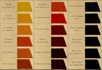 An illustration from Los colores de anilina de la Badische Anilin- & Soda-Fabrik, Ludwigshafen s/Rhin y su aplicación sobre lana, algodón, seda y otras fibras textiles (1902)