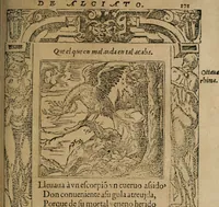 An illustration from Los emblemas de Alciato : traducidos en rhimas españolas ... (1549)