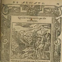 An illustration from Los emblemas de Alciato : traducidos en rhimas españolas ... (1549)