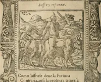 An illustration from Los emblemas de Alciato : traducidos en rhimas españolas ... (1549)