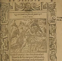 An illustration from Los emblemas de Alciato : traducidos en rhimas españolas ... (1549)