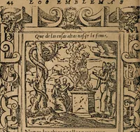 An illustration from Los emblemas de Alciato : traducidos en rhimas españolas ... (1549)