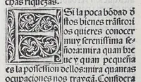 An illustration from Los tratados del doctor Alonso Ortiz : Tratado dela herida del rey. : Tratado consolatorio a la princesa de Portugal. : Item vna oracion alos reyes en latin y en romance : Item dos cartas me[n]ajeras a los reyes. Vna que embio [sic] la cibdad [sic] la otra el cabildo dela yglesia de Toledo : Tratado contra la carta del prothonotario de Lucena