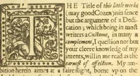 An illustration from Loues sacrifice : a tragedie receiued generally well : acted by the Queenes Majesties Seruants at the Phoenix in Drury-Lane (1633)