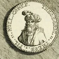 An illustration from Lud. Smids. M.D. Emblemata heroica, of, De medalische sinnebeelden der ses en dertigh graaven van Holland : met konstplaaten vercierd (1712)