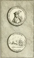 An illustration from Lud. Smids. M.D. Emblemata heroica, of, De medalische sinnebeelden der ses en dertigh graaven van Holland : met konstplaaten vercierd (1712)