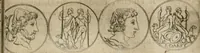 An illustration from L'utilité des voyages : qui concernent la connoissance des médailles, inscriptions, statues, dieux lares, peintures anciennes, et les bas reliefs, pierres precieuses et gravées, cachets, talismans, anneaux, manuscrits, langues, & autres choses remarquables, et l'avantage que la recherche de toutes ces antiquitez procure aux sçavans, avec un memoire de quelques observations generales qu'on peut faire pour ne pas voyager inutilement (1693)