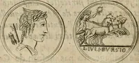 An illustration from L'utilité des voyages : qui concernent la connoissance des médailles, inscriptions, statues, dieux lares, peintures anciennes, et les bas reliefs, pierres precieuses et gravées, cachets, talismans, anneaux, manuscrits, langues, & autres choses remarquables, et l'avantage que la recherche de toutes ces antiquitez procure aux sçavans, avec un memoire de quelques observations generales qu'on peut faire pour ne pas voyager inutilement (1693)