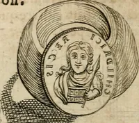 An illustration from L'utilité des voyages : qui concernent la connoissance des médailles, inscriptions, statues, dieux lares, peintures anciennes, et les bas reliefs, pierres precieuses et gravées, cachets, talismans, anneaux, manuscrits, langues, & autres choses remarquables, et l'avantage que la recherche de toutes ces antiquitez procure aux sçavans, avec un memoire de quelques observations generales qu'on peut faire pour ne pas voyager inutilement (1693)
