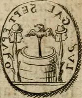 An illustration from L'utilité des voyages : qui concernent la connoissance des médailles, inscriptions, statues, dieux lares, peintures anciennes, et les bas reliefs, pierres precieuses et gravées, cachets, talismans, anneaux, manuscrits, langues, & autres choses remarquables, et l'avantage que la recherche de toutes ces antiquitez procure aux sçavans, avec un memoire de quelques observations generales qu'on peut faire pour ne pas voyager inutilement (1693)