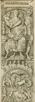 An illustration from L'utilité des voyages : qui concernent la connoissance des médailles, inscriptions, statues, dieux lares, peintures anciennes, et les bas reliefs, pierres precieuses et gravées, cachets, talismans, anneaux, manuscrits, langues, & autres choses remarquables, et l'avantage que la recherche de toutes ces antiquitez procure aux sçavans, avec un memoire de quelques observations generales qu'on peut faire pour ne pas voyager inutilement (1693)