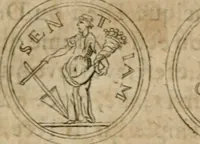 An illustration from L'utilité des voyages : qui concernent la connoissance des médailles, inscriptions, statues, dieux lares, peintures anciennes, et les bas reliefs, pierres precieuses et gravées, cachets, talismans, anneaux, manuscrits, langues, & autres choses remarquables, et l'avantage que la recherche de toutes ces antiquitez procure aux sçavans, avec un memoire de quelques observations generales qu'on peut faire pour ne pas voyager inutilement (1693)