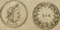 An illustration from L'utilité des voyages : qui concernent la connoissance des médailles, inscriptions, statues, dieux lares, peintures anciennes, et les bas reliefs, pierres precieuses et gravées, cachets, talismans, anneaux, manuscrits, langues, & autres choses remarquables, et l'avantage que la recherche de toutes ces antiquitez procure aux sçavans, avec un memoire de quelques observations generales qu'on peut faire pour ne pas voyager inutilement (1693)
