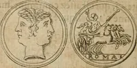 An illustration from L'utilité des voyages : qui concernent la connoissance des médailles, inscriptions, statues, dieux lares, peintures anciennes, et les bas reliefs, pierres precieuses et gravées, cachets, talismans, anneaux, manuscrits, langues, & autres choses remarquables, et l'avantage que la recherche de toutes ces antiquitez procure aux sçavans, avec un memoire de quelques observations generales qu'on peut faire pour ne pas voyager inutilement (1693)