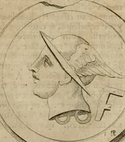An illustration from L'utilité des voyages : qui concernent la connoissance des médailles, inscriptions, statues, dieux lares, peintures anciennes, et les bas reliefs, pierres precieuses et gravées, cachets, talismans, anneaux, manuscrits, langues, & autres choses remarquables, et l'avantage que la recherche de toutes ces antiquitez procure aux sçavans, avec un memoire de quelques observations generales qu'on peut faire pour ne pas voyager inutilement (1693)