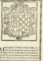 An illustration from Luz de verdades catholicas y explicacion de la doctrina christiana. : Que segun la costumbre de la casa professa de la compañia de Jesvs de Mexico, todos los jueves del año se platica en su iglesia. Dala à la estampa el padre Alfonso Ramos de la mesma compañia, y preposito actual de dicha casa professa. Y la dedica al S. doctor don Francisco de Deza, y Ulloa, antes cathedratico proprietario de rethorica en la Real Universidad de esta corte, y oy fiscal dignissimo del Santo Tribunal de la Inquisicion (1691)
