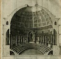 An illustration from Lvdovici Demontiosii Gallvs Romae hospes : vbi multa antiquorum monimenta explicantur, pars pristinae formae restituuntur : opus in quinque partes tributum (1585)