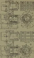 An illustration from Machine drawing, a practical guide to the standard methods of graphical representation of machines, including complete detail drawings of a duplex pump and of a direct-current generator (1920)