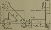 An illustration from Machine drawing, a practical guide to the standard methods of graphical representation of machines, including complete detail drawings of a duplex pump and of a direct-current generator (1920)