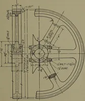 An illustration from Machine drawing, a practical guide to the standard methods of graphical representation of machines, including complete detail drawings of a duplex pump and of a direct-current generator (1920)