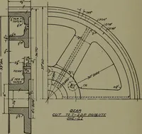 An illustration from Machine drawing, a practical guide to the standard methods of graphical representation of machines, including complete detail drawings of a duplex pump and of a direct-current generator (1920)