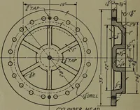 An illustration from Machine drawing, a practical guide to the standard methods of graphical representation of machines, including complete detail drawings of a duplex pump and of a direct-current generator (1920)