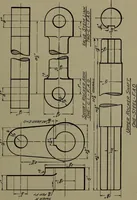 An illustration from Machine drawing, a practical guide to the standard methods of graphical representation of machines, including complete detail drawings of a duplex pump and of a direct-current generator (1920)