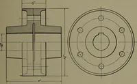 An illustration from Machine drawing; a practical guide to the standard methods of graphical representation of machines, including complete detail drawings of a duplex pump and of a direct-current generator (1914)