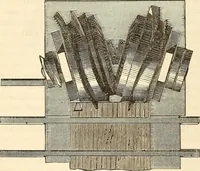 An illustration from Machinery and processes of the industrial arts, and apparatus of the exact sciences (1869)