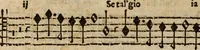 An illustration from Madrigali ... a cinqve voci. Libro primo[-sesto] .. (1611)