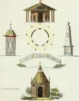 An illustration from Magazijn van tuin-sieraaden, of, Verzameling van modellen van aanleg en sieraad, voor groote en kleine lust-hoven, voorn amelijk van dezulke die, met weinig kosten, te maaken zijn (1802)