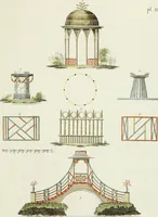 An illustration from Magazijn van tuin-sieraaden, of, Verzameling van modellen van aanleg en sieraad, voor groote en kleine lust-hoven, voorn amelijk van dezulke die, met weinig kosten, te maaken zijn (1802)