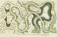 Picture 11 of 11 from Magazijn van tuin-sieraaden, of, Verzameling van modellen van aanleg en sieraad, voor groote en kleine lust-hoven, voorn amelijk van dezulke die, met weinig kosten, te maaken zijn (1802), leaf 34