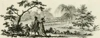 An illustration from Magazijn van tuin-sieraaden, of, Verzameling van modellen van aanleg en sieraad, voor groote en kleine lust-hoven, voorn amelijk van dezulke die, met weinig kosten, te maaken zijn (1802)
