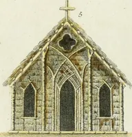 An illustration from Magazijn van tuin-sieraaden, of, Verzameling van modellen van aanleg en sieraad, voor groote en kleine lust-hoven, voorn amelijk van dezulke die, met weinig kosten, te maaken zijn (1802)