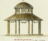 An illustration from Magazijn van tuin-sieraaden, of, Verzameling van modellen van aanleg en sieraad, voor groote en kleine lust-hoven, voorn amelijk van dezulke die, met weinig kosten, te maaken zijn (1802)