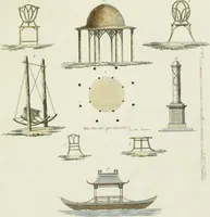 Picture 8 of 16 from Magazijn van tuin-sieraaden, of, Verzameling van modellen van aanleg en sieraad, voor groote en kleine lust-hoven, voorn amelijk van dezulke die, met weinig kosten, te maaken zijn (1802), leaf 14
