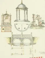 An illustration from Magazijn van tuin-sieraaden, of, Verzameling van modellen van aanleg en sieraad, voor groote en kleine lust-hoven, voorn amelijk van dezulke die, met weinig kosten, te maaken zijn (1802)