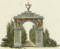 Picture 2 of 19 from Magazijn van tuin-sieraaden, of, Verzameling van modellen van aanleg en sieraad, voor groote en kleine lust-hoven, voorn amelijk van dezulke die, met weinig kosten, te maaken zijn (1802), leaf 12