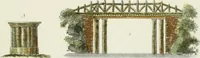 An illustration from Magazijn van tuin-sieraaden, of, Verzameling van modellen van aanleg en sieraad, voor groote en kleine lust-hoven, voorn amelijk van dezulke die, met weinig kosten, te maaken zijn (1802)