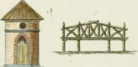 An illustration from Magazijn van tuin-sieraaden, of, Verzameling van modellen van aanleg en sieraad, voor groote en kleine lust-hoven, voorn amelijk van dezulke die, met weinig kosten, te maaken zijn (1802)