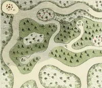 An illustration from Magazijn van tuin-sieraaden, of, Verzameling van modellen van aanleg en sieraad, voor groote en kleine lust-hoven, voorn amelijk van dezulke die, met weinig kosten, te maaken zijn (1802)