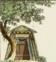An illustration from Magazijn van tuin-sieraaden, of, Verzameling van modellen van aanleg en sieraad, voor groote en kleine lust-hoven, voorn amelijk van dezulke die, met weinig kosten, te maaken zijn (1802)
