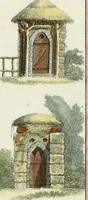 An illustration from Magazijn van tuin-sieraaden, of, Verzameling van modellen van aanleg en sieraad, voor groote en kleine lust-hoven, voorn amelijk van dezulke die, met weinig kosten, te maaken zijn (1802)