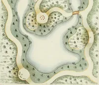Picture 10 of 11 from Magazijn van tuin-sieraaden, of, Verzameling van modellen van aanleg en sieraad, voor groote en kleine lust-hoven, voorn amelijk van dezulke die, met weinig kosten, te maaken zijn (1802), leaf 24