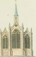 An illustration from Magazijn van tuin-sieraaden, of, Verzameling van modellen van aanleg en sieraad, voor groote en kleine lust-hoven, voorn amelijk van dezulke die, met weinig kosten, te maaken zijn (1802)