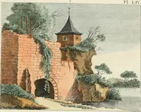 An illustration from Magazijn van tuin-sieraaden, of, Verzameling van modellen van aanleg en sieraad, voor groote en kleine lust-hoven, voorn amelijk van dezulke die, met weinig kosten, te maaken zijn (1802)