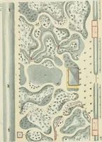 An illustration from Magazijn van tuin-sieraaden, of, Verzameling van modellen van aanleg en sieraad, voor groote en kleine lust-hoven, voorn amelijk van dezulke die, met weinig kosten, te maaken zijn (1802)
